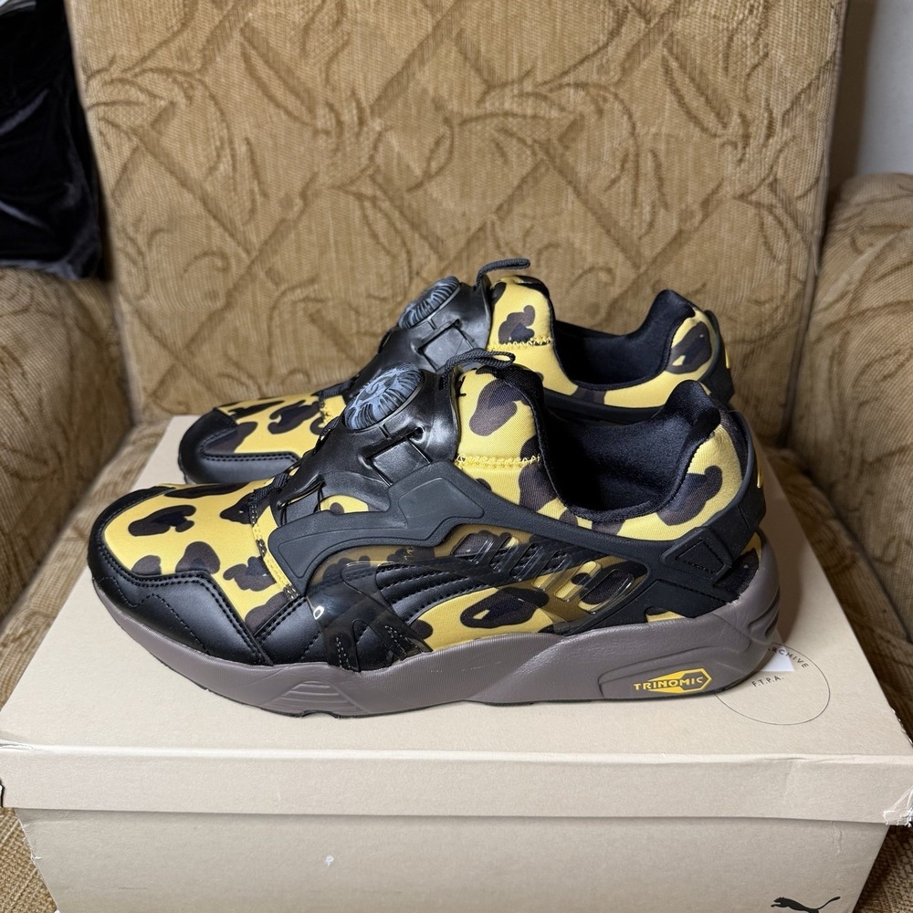 Puma Men's Disc Blaze Leopard Slip On Sneakers, 391960-01 Size 10 New